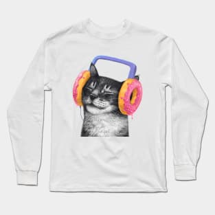 Cat with headphones Long Sleeve T-Shirt